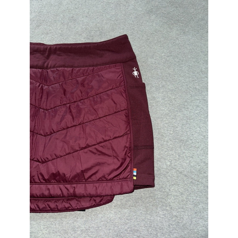 Smartwool Merino Wool Smartloft Quilted Insulated Mini Skirt Burgundy Ski Sz M - Picture 2 of 8